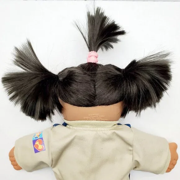 1995 CABBAGE PATCH KIDS Vintage Doll Figure Outfit Brown Hair Green Eyes Mattel - Picture 8 of 15